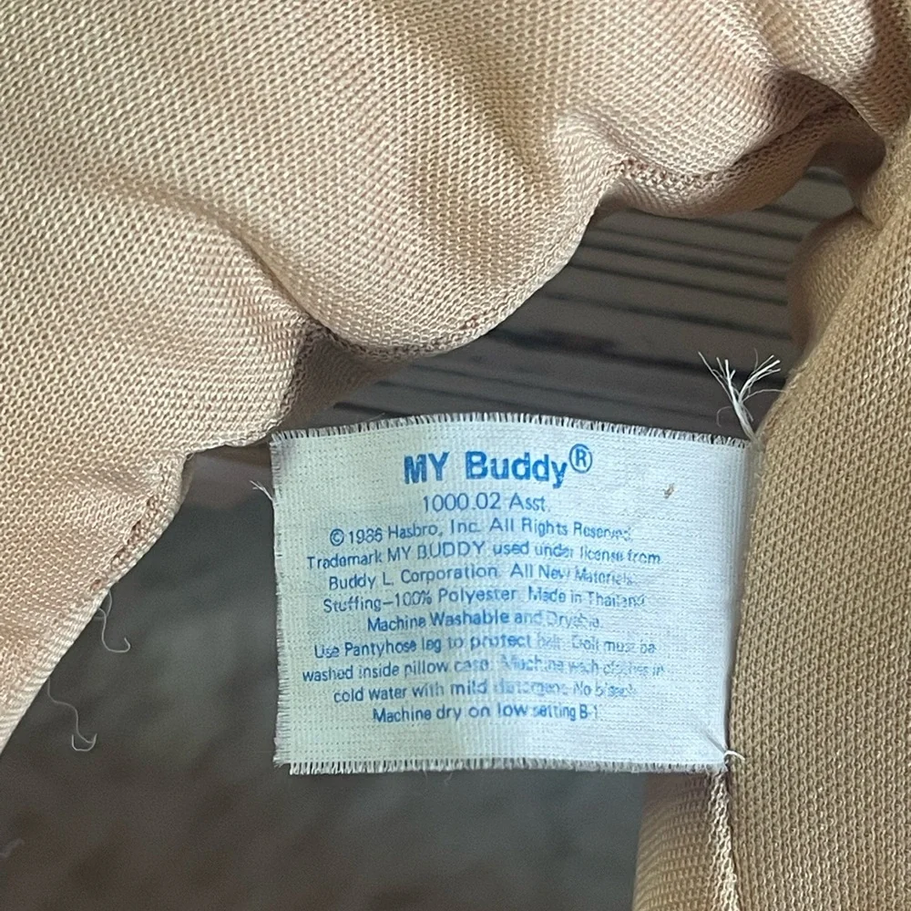 CLEANED Original 1986 Playskool My Buddy Doll Blonde Hair Shoes Carpenter Apron‎